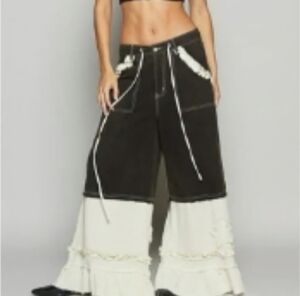 POL Vintage Washed Double Gauze Wide Pants NEW Size Small NWOT!!